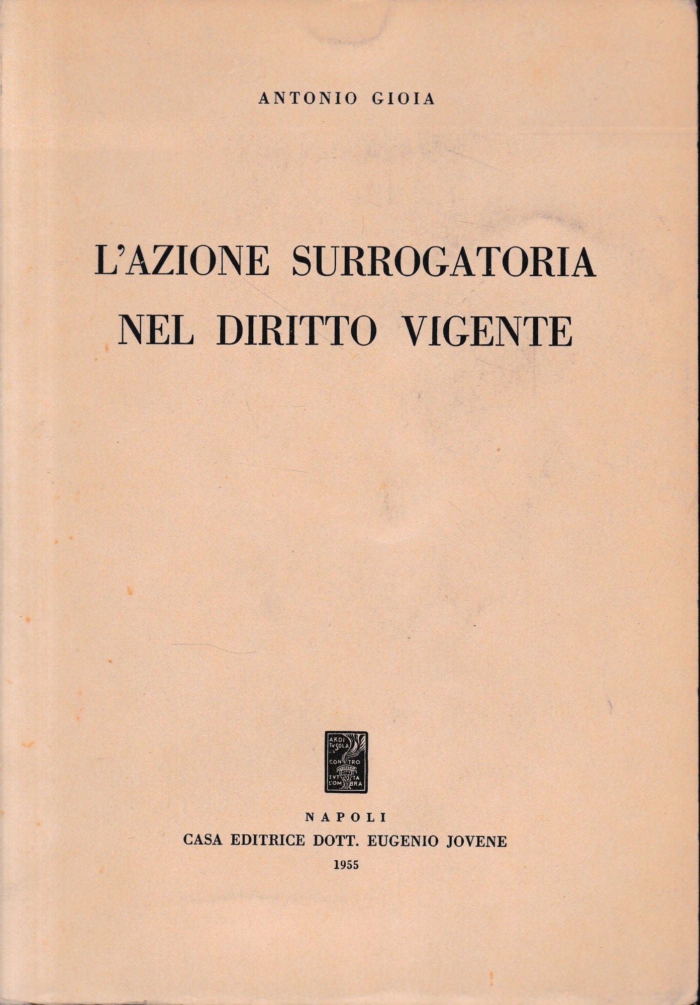 L'azione surrogatoria nel diritto vigente - copertina