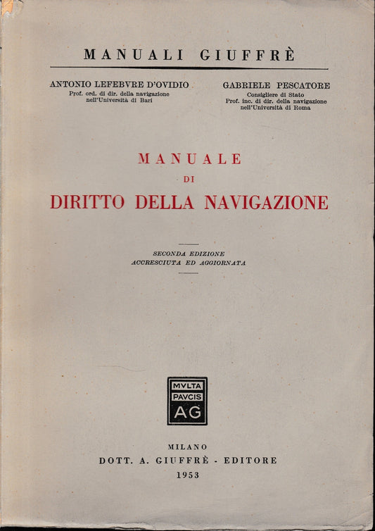 Manuale di diritto della navigazione - copertina