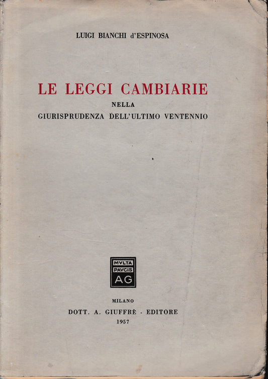 Le leggi cambiarie nella giurisprudenza dell'ultimo ventennio - copertina