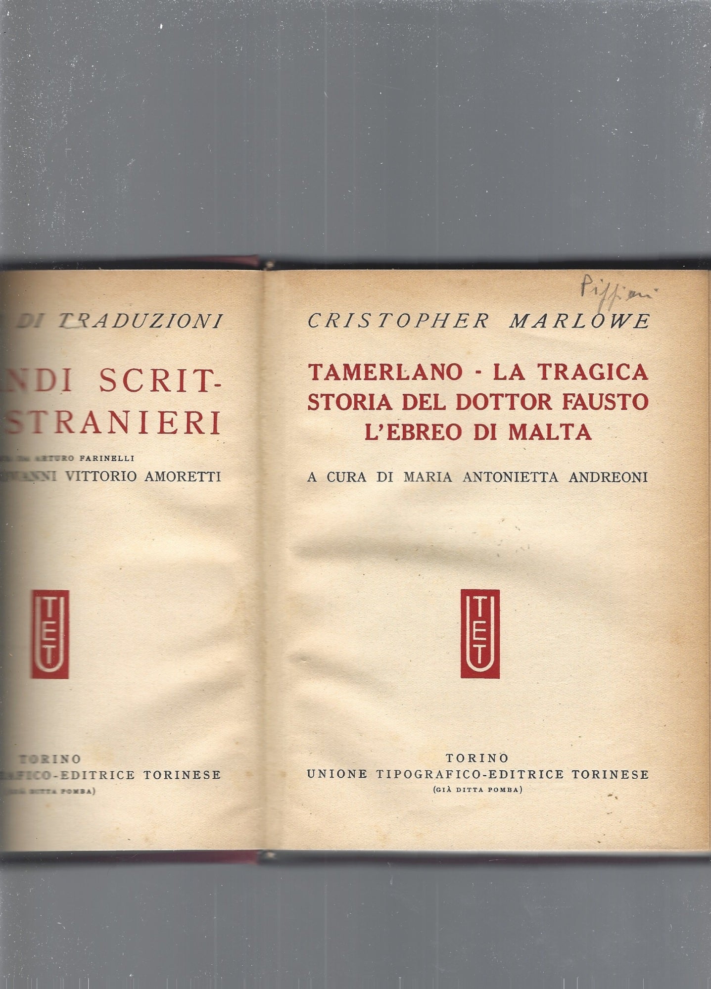 TAMERLANO- LA TRAGICA STORIA DEL DOTTOR FAUSTO- L'EBREO DI MALTA - copertina