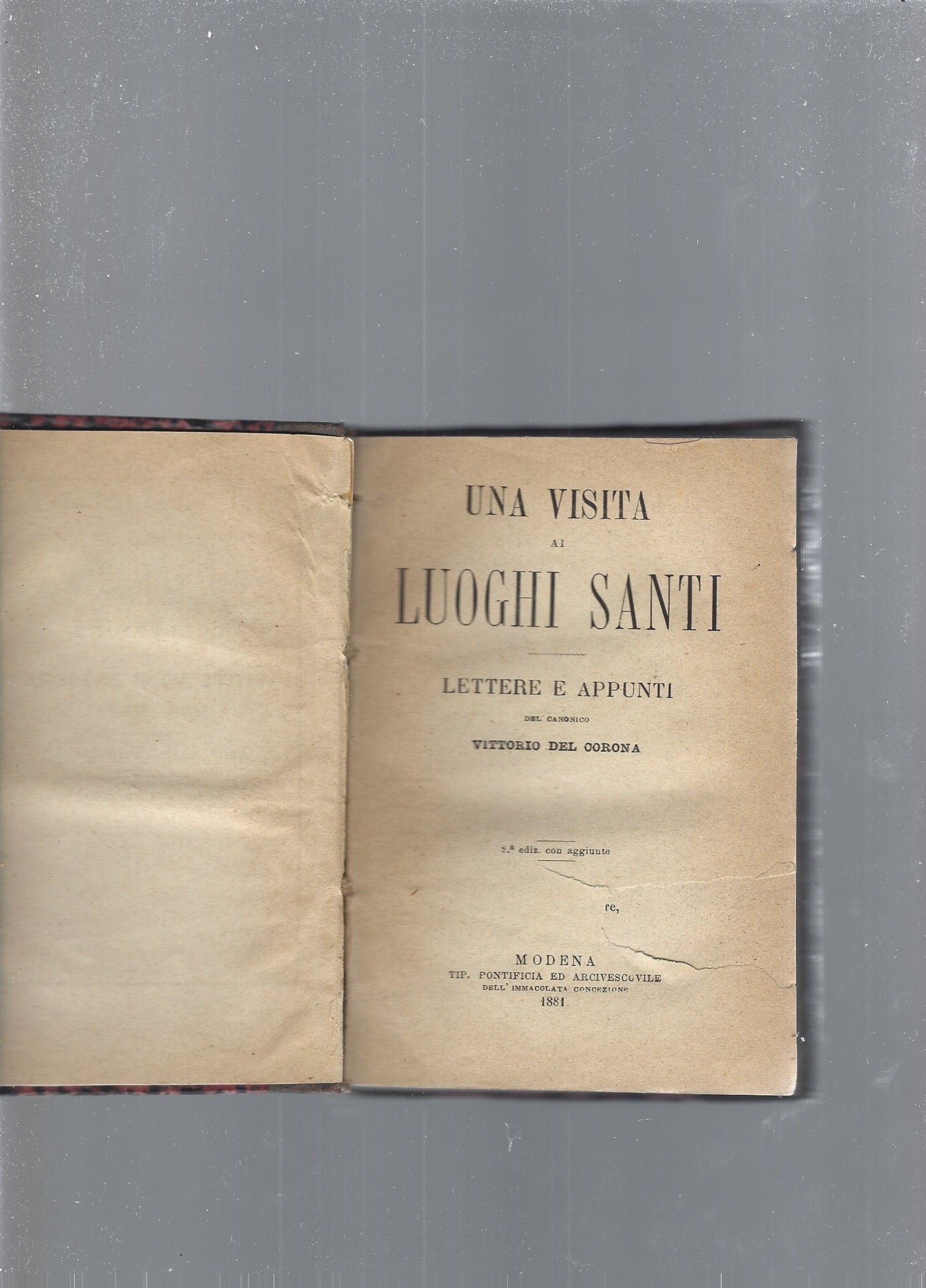 UNA VISITA AI LUOGHI SANTI - copertina