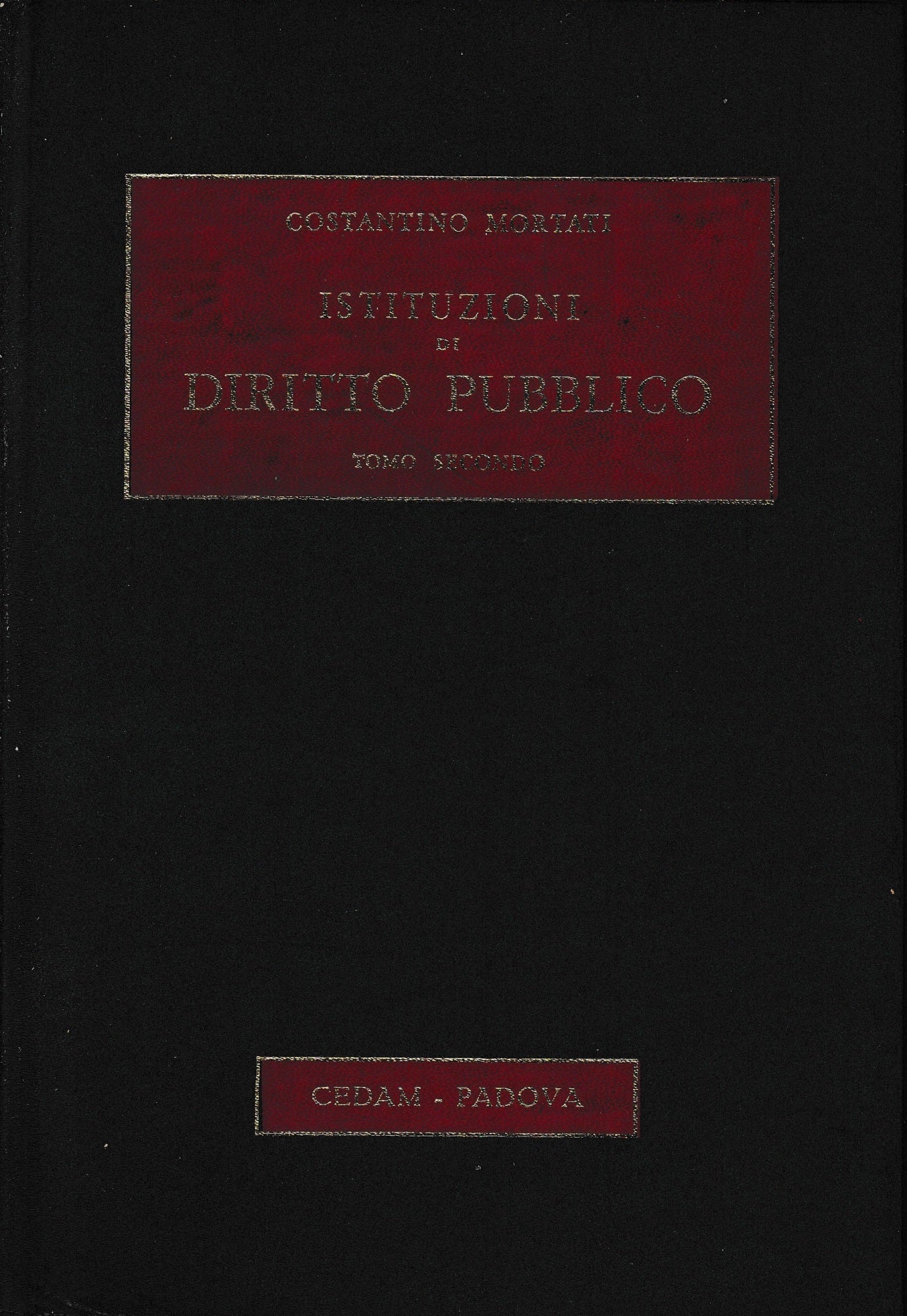 Istituzioni di Diritto Pubblico, tomo 2°. - copertina
