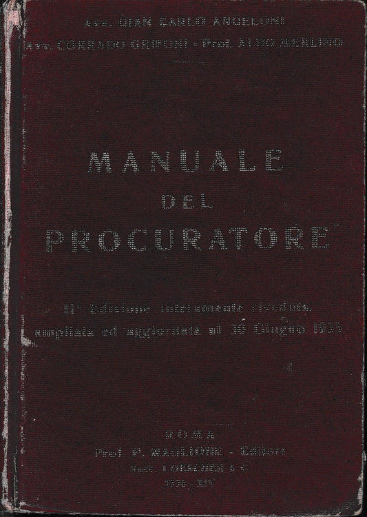 Manuale del Procuratore. - copertina