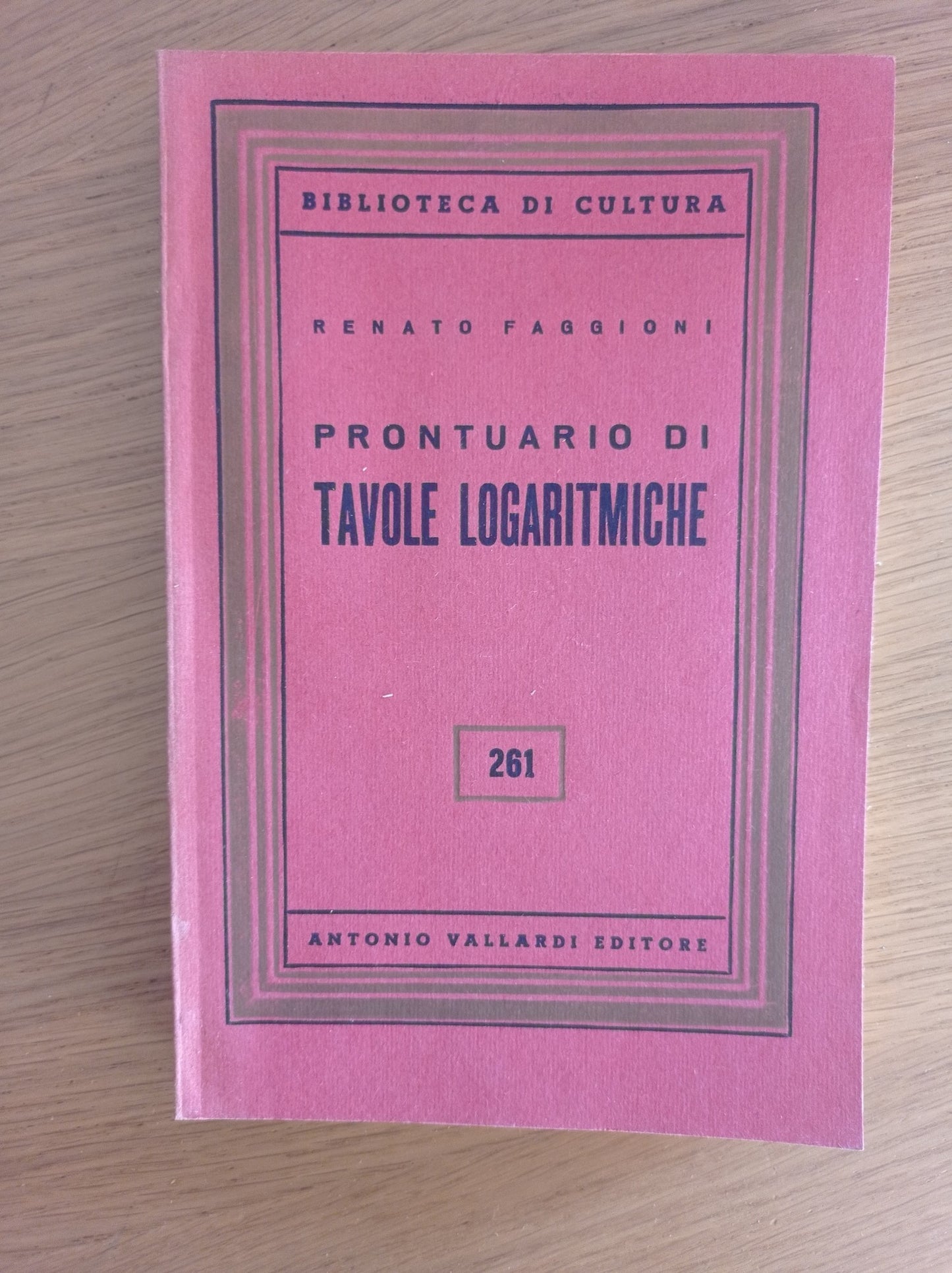 Prontuario di tavole logaritmiche - copertina