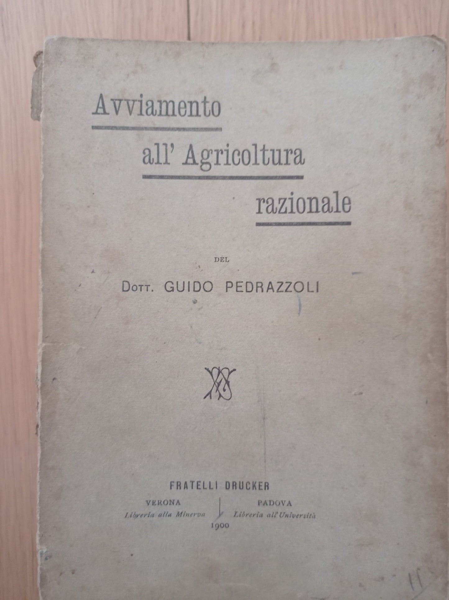 Avviamento all'Agricoltura razionale - copertina
