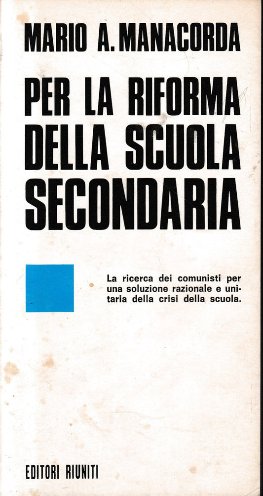 Per la riforma della scuola secondaria - copertina