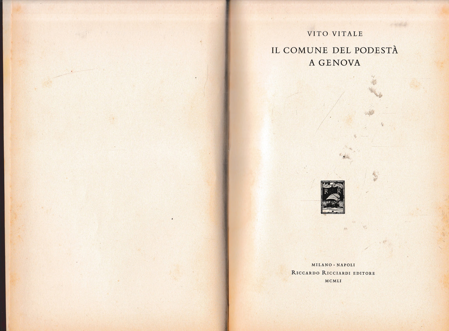 Il comune del Podestà a Genova - copertina