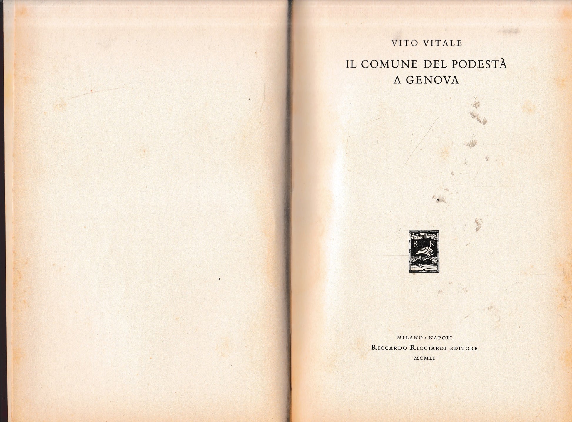 Il comune del Podestà a Genova - copertina