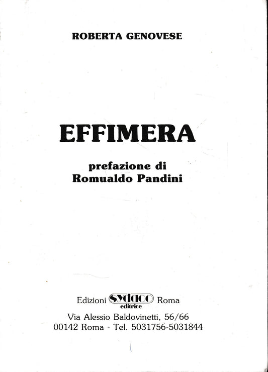 Effimera - copertina