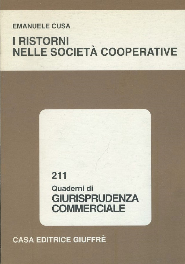 I ristorni nelle società cooperative - copertina