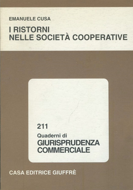 I ristorni nelle società cooperative - copertina