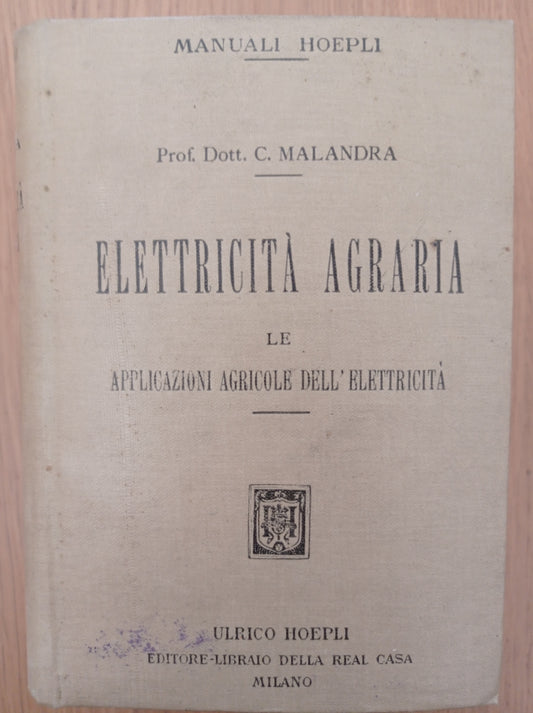 Elettricità agraria le applicazioni agricole dell'elettricità - copertina