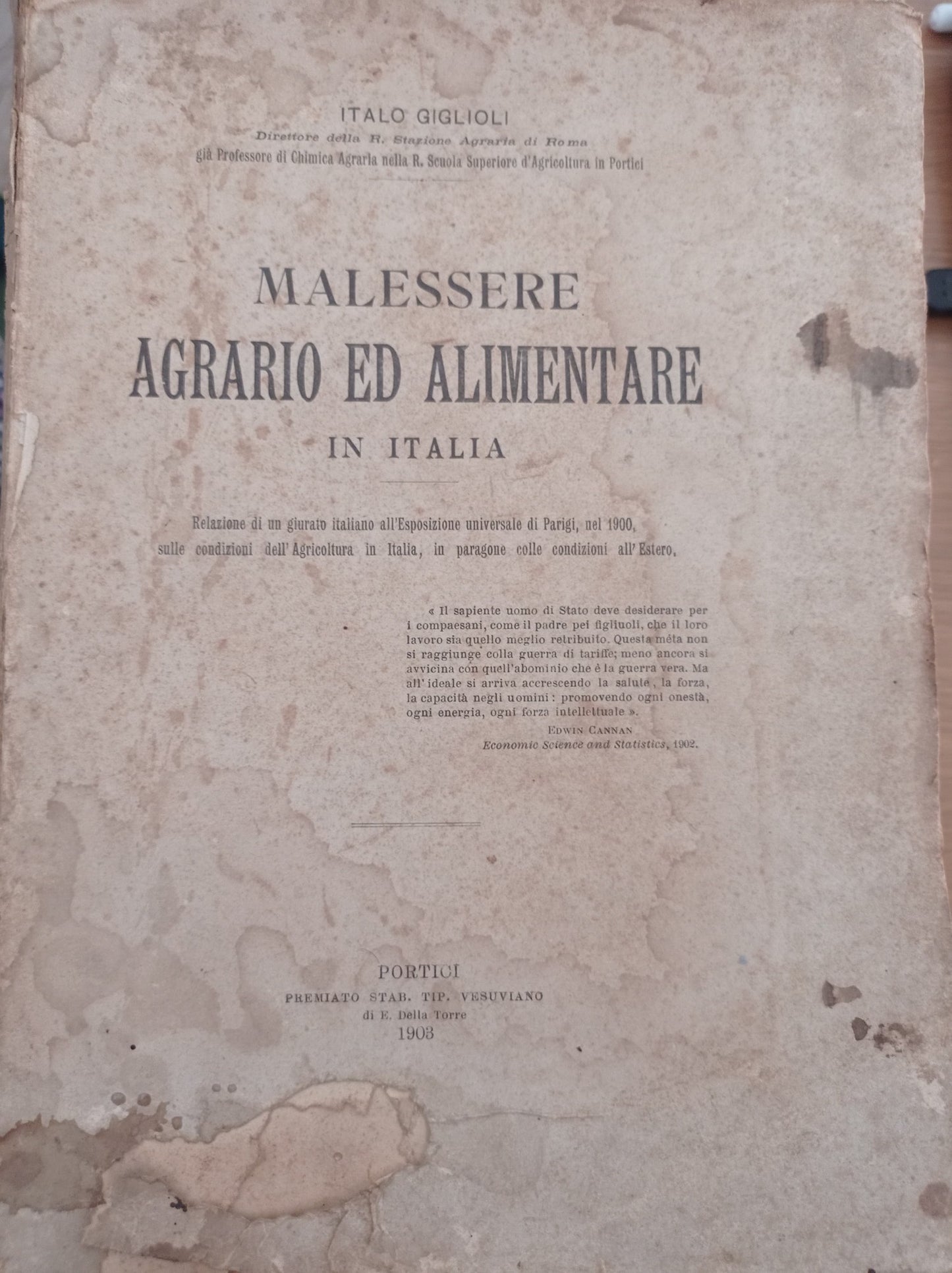 Malessere agrario ed alimentare in Italia - copertina