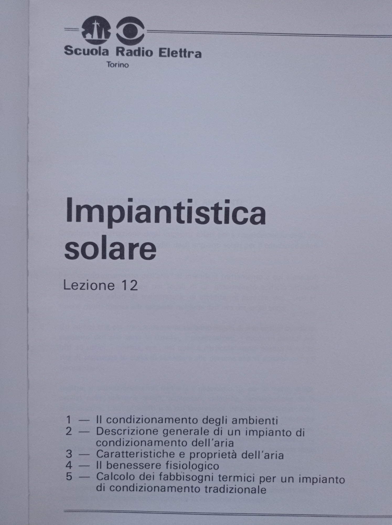 Impianti ad energia solare: LEZIONE 12 - copertina