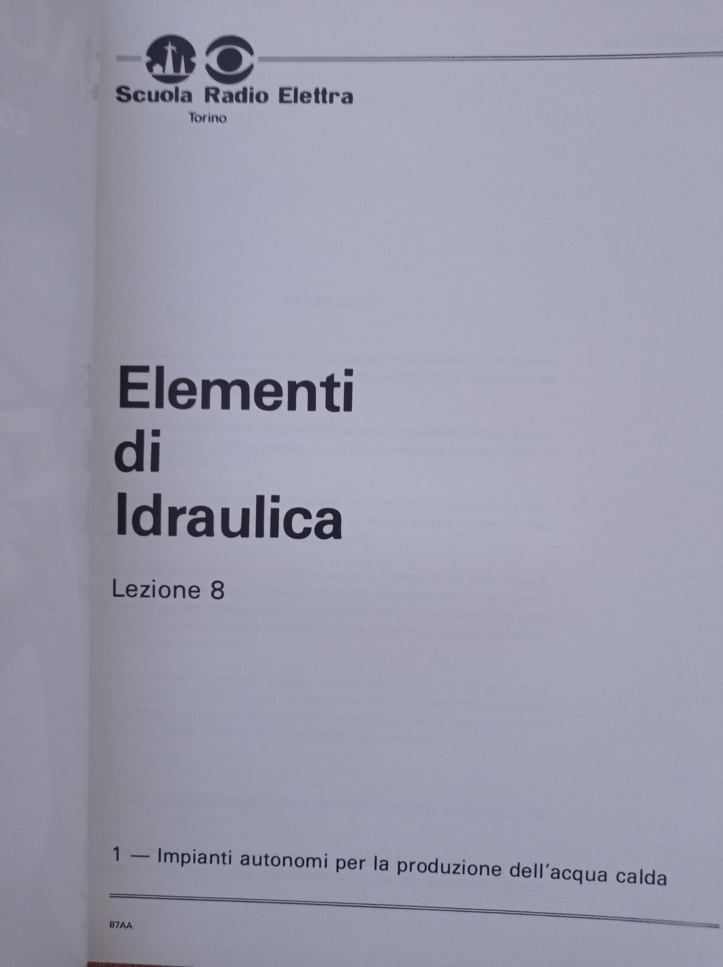 Impianti idraulici sanitari LEZIONE 8 - copertina