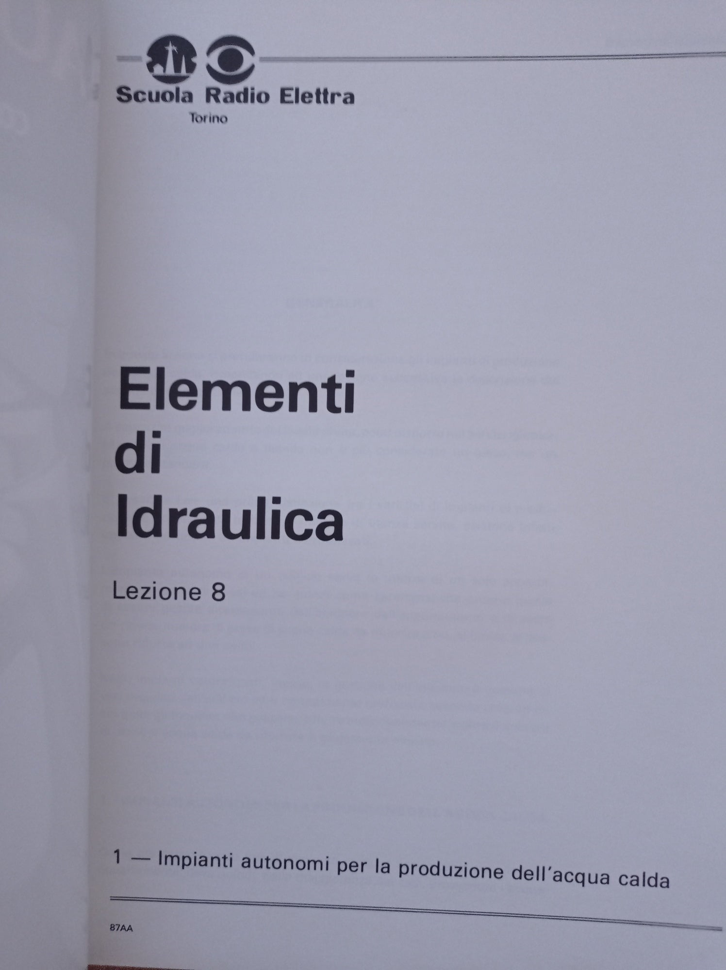 Impianti idraulici sanitari LEZIONE 8 - copertina