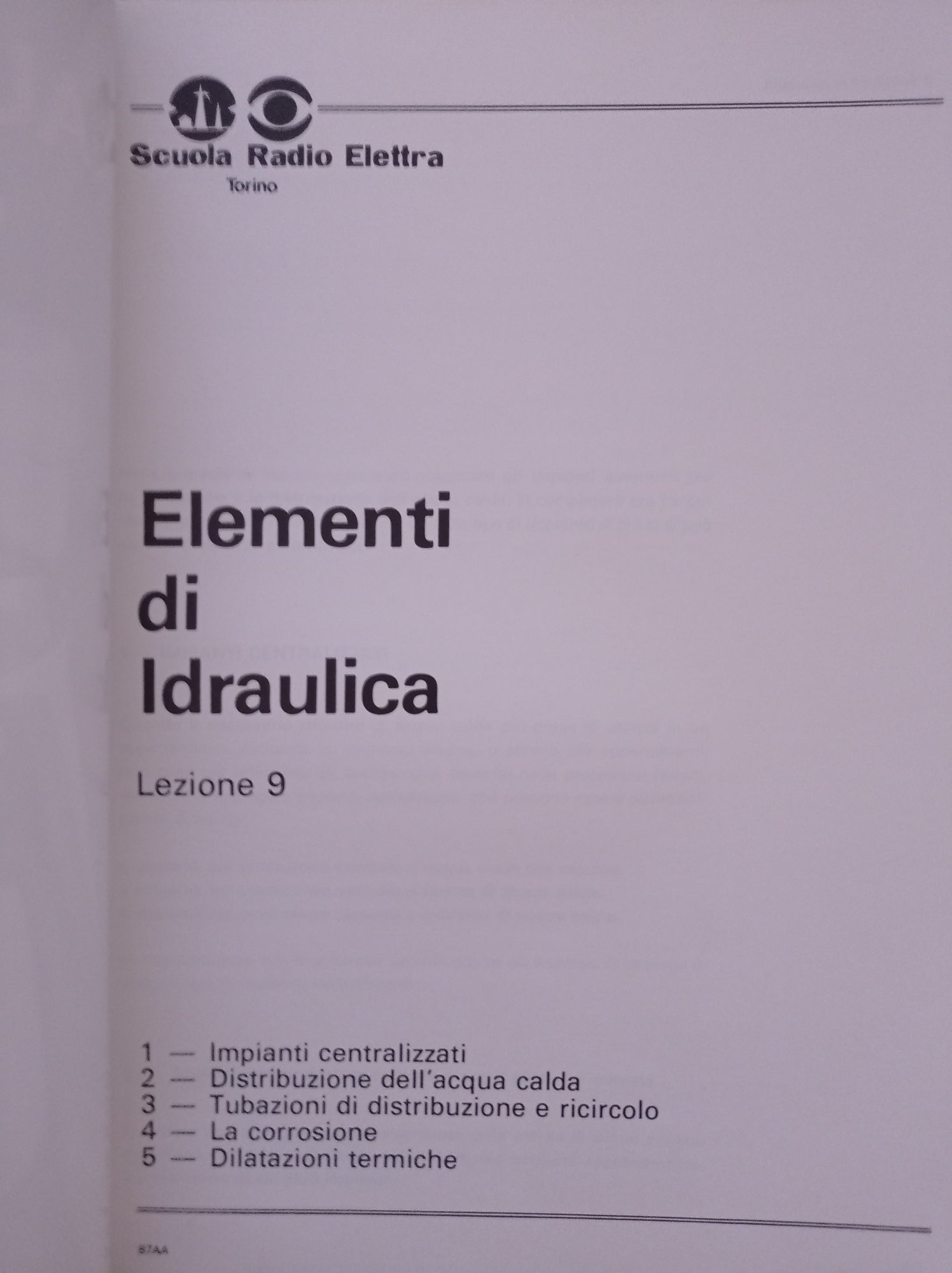 Impianti idraulici sanitari LEZIONE 9 - copertina