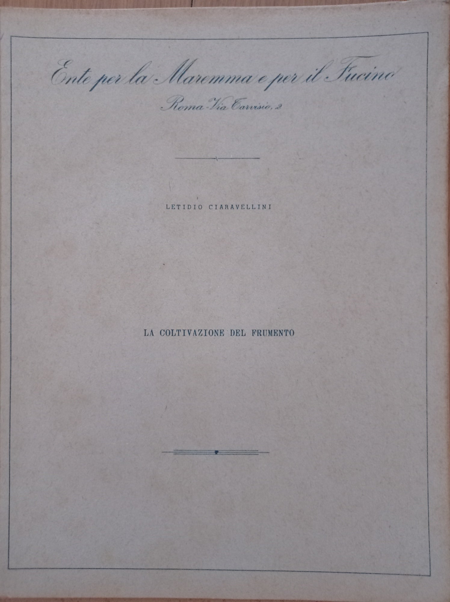 La coltivazione del frumento - copertina