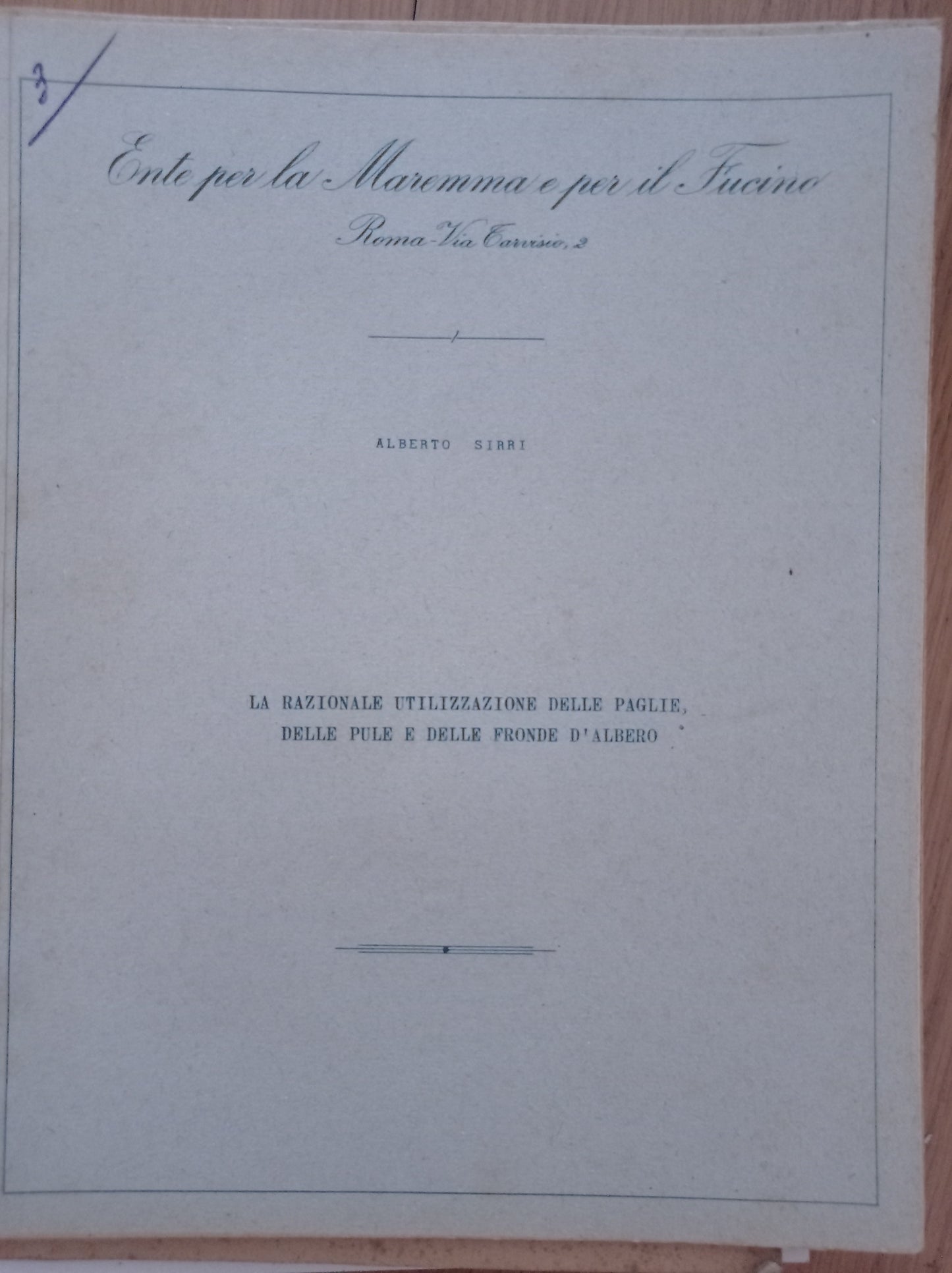 La razionale utilizzazione delle paglie, delle pule e delle fronde d'albero - copertina