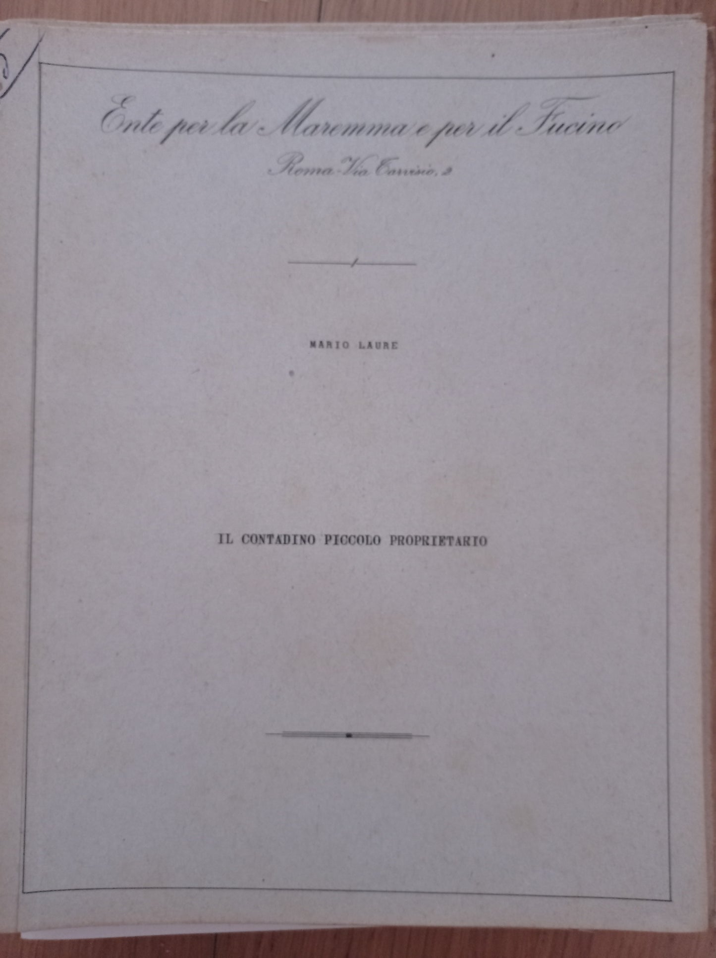 Il contadino piccolo proprietario - copertina