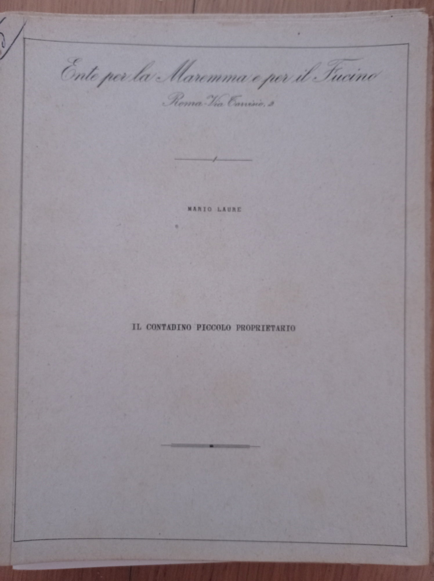 Il contadino piccolo proprietario - copertina