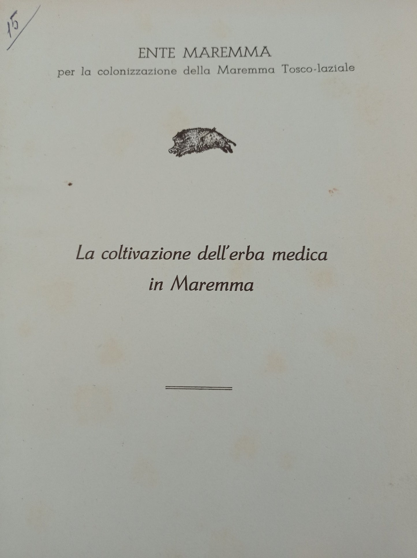 La coltivazione dell'erba medica in Maremma - copertina