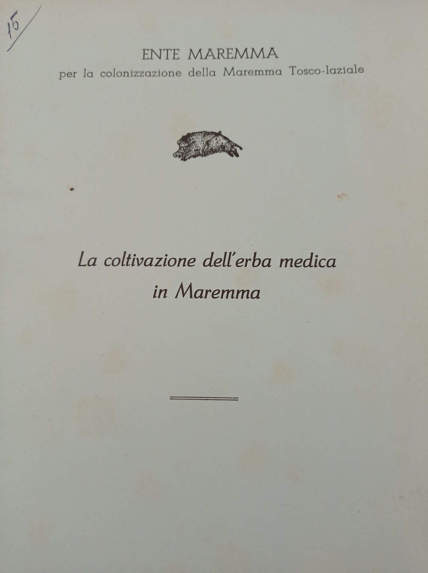 La coltivazione dell'erba medica in Maremma - copertina