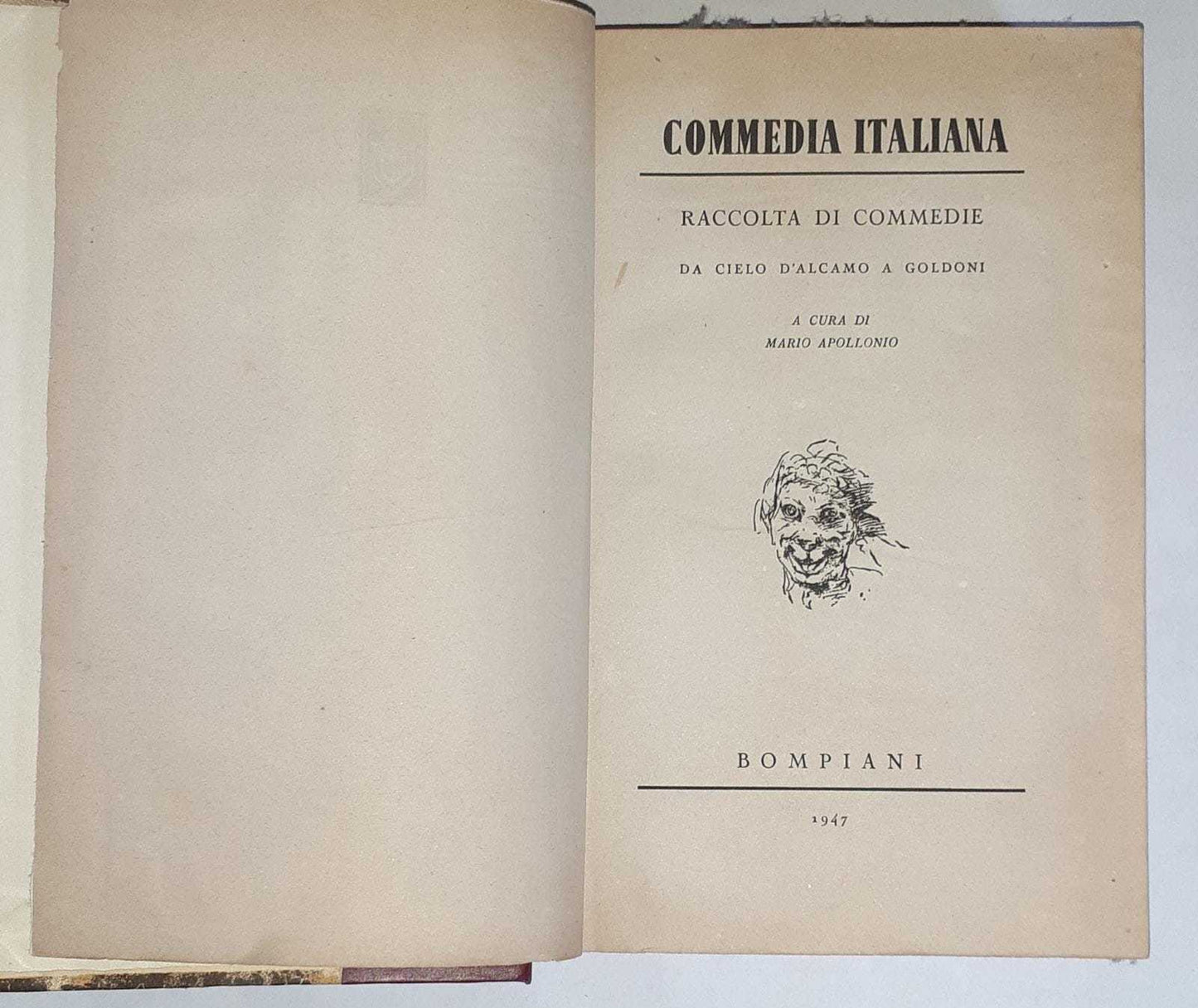 Commedia italiana raccolte di commedie da cielo D'Alcamo a Goldoni - copertina