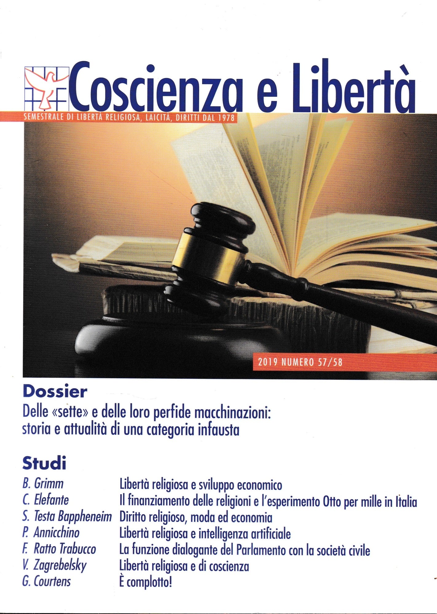 Coscienza e Libertà. 2019 n. 57/58 - copertina