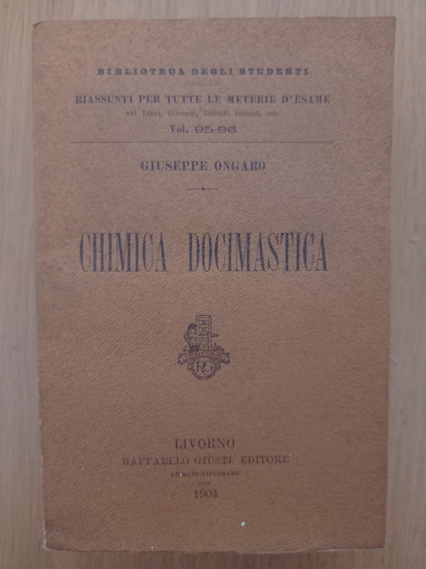 Chimica Docimastica - copertina