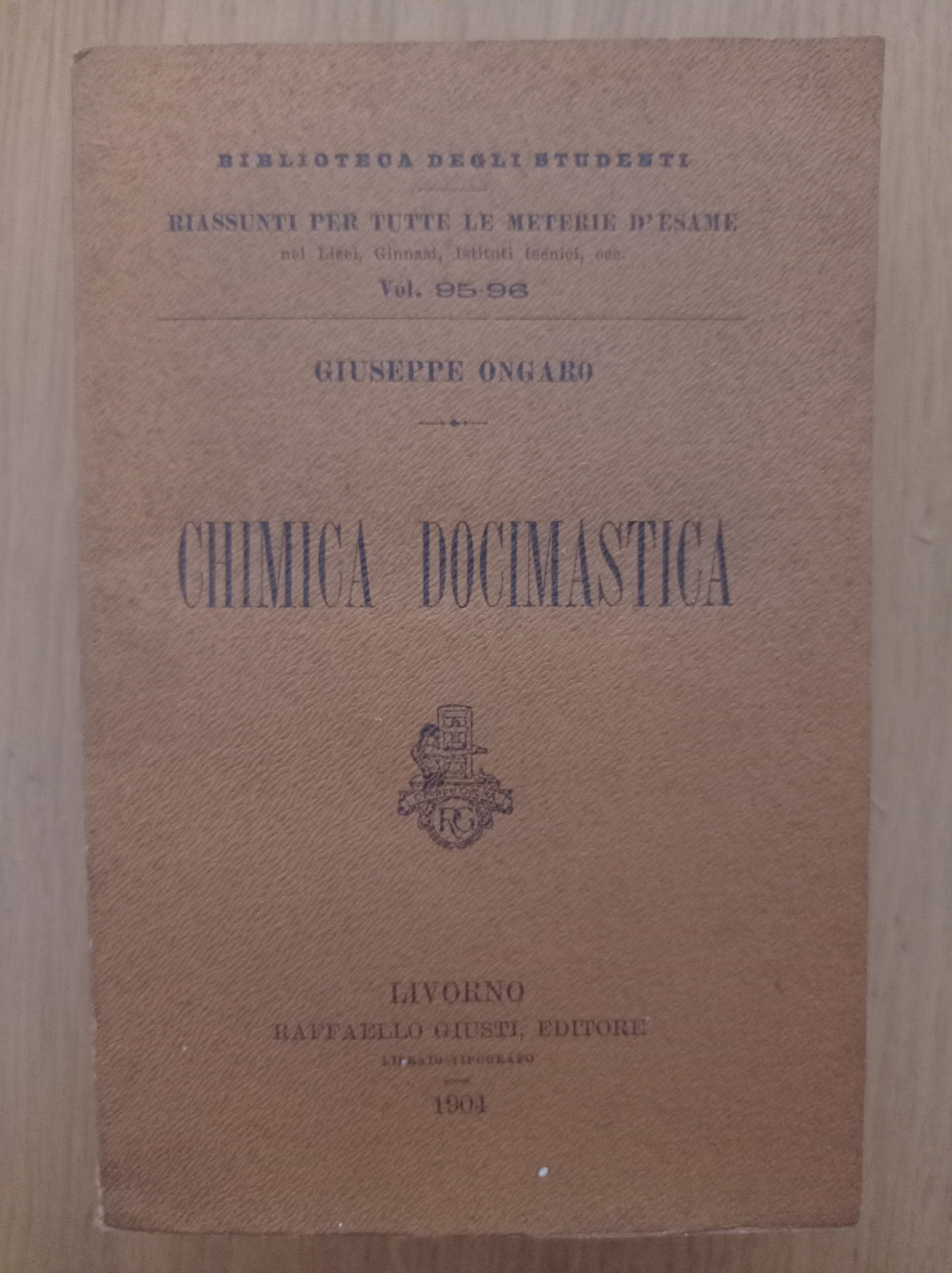 Chimica Docimastica - copertina