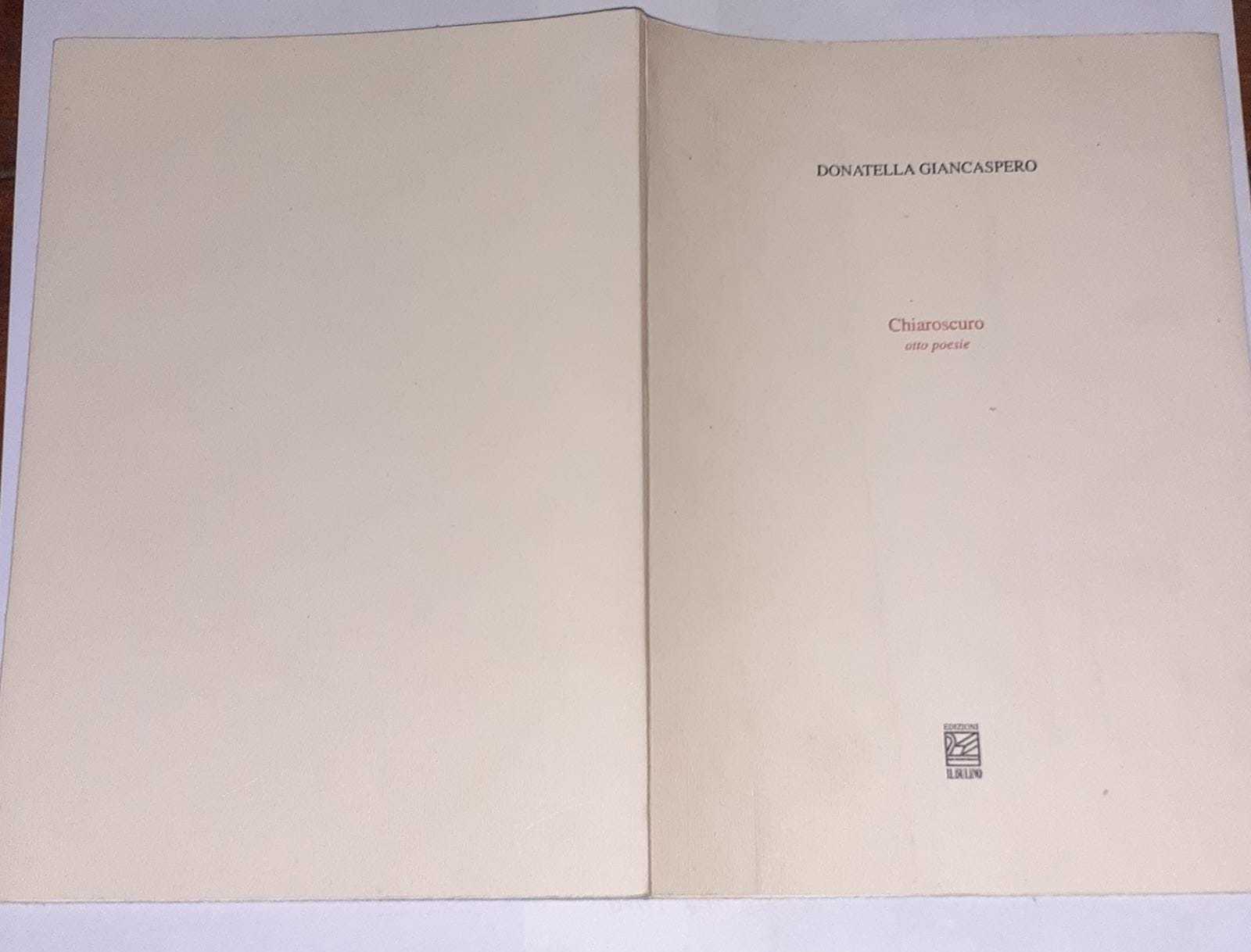 Chiaroscuro otto poesie - copertina