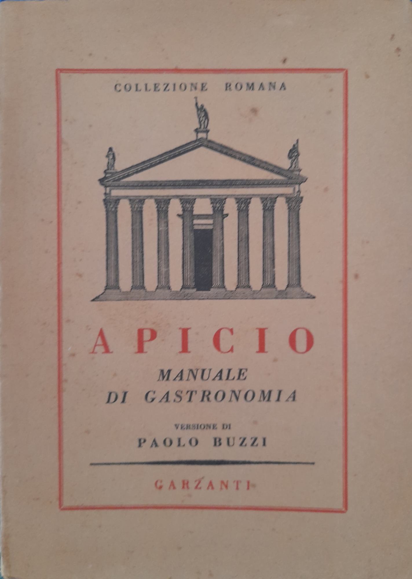 Manuale di gastronomia, versione di Paolo Buzzi - copertina