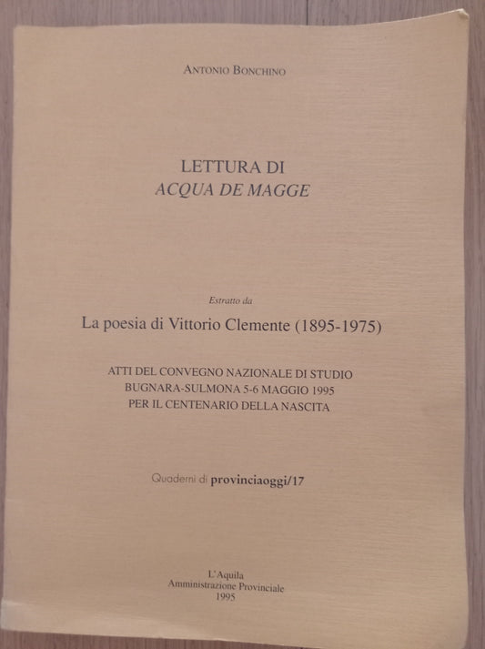 Lettura di acqua de Magge - copertina