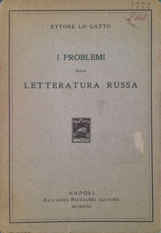 I problemi  della letteratura russa - copertina