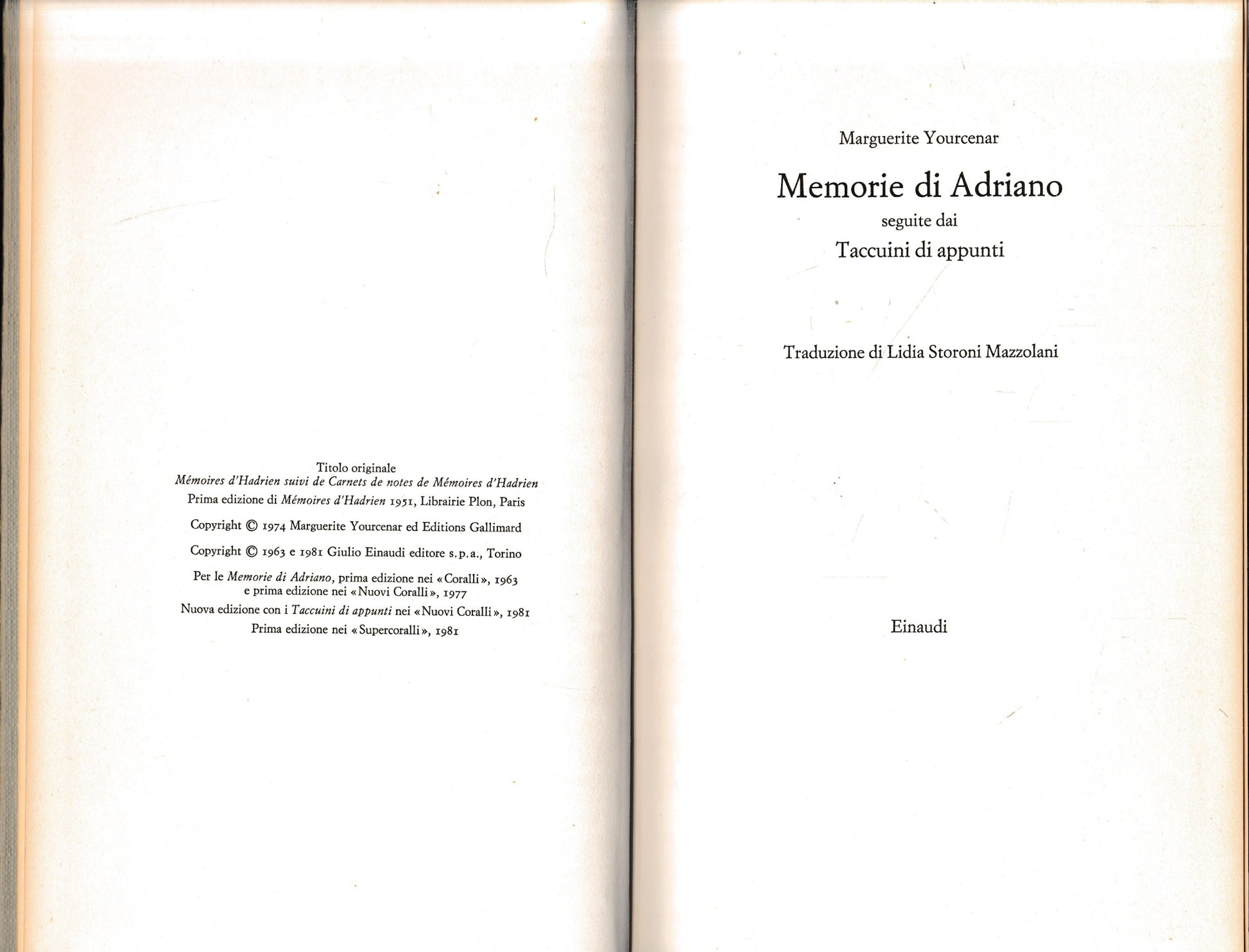 Memorie di Adriano - copertina