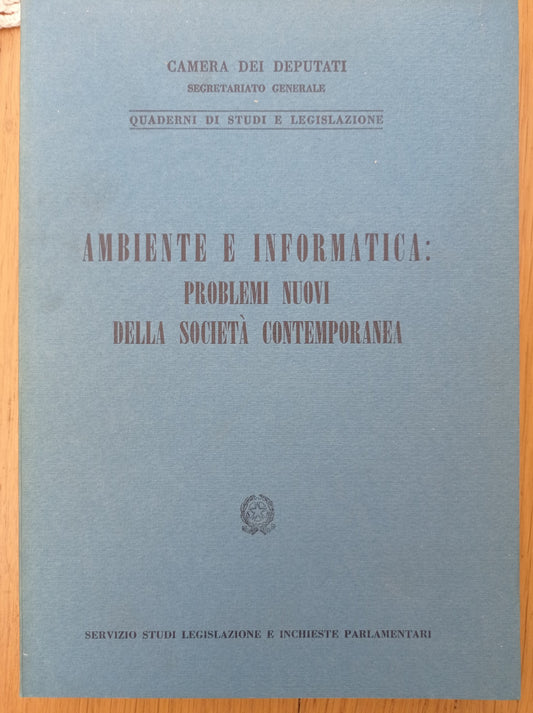 Ambiente e informatica: problemi nuovi della società contemporanea - copertina
