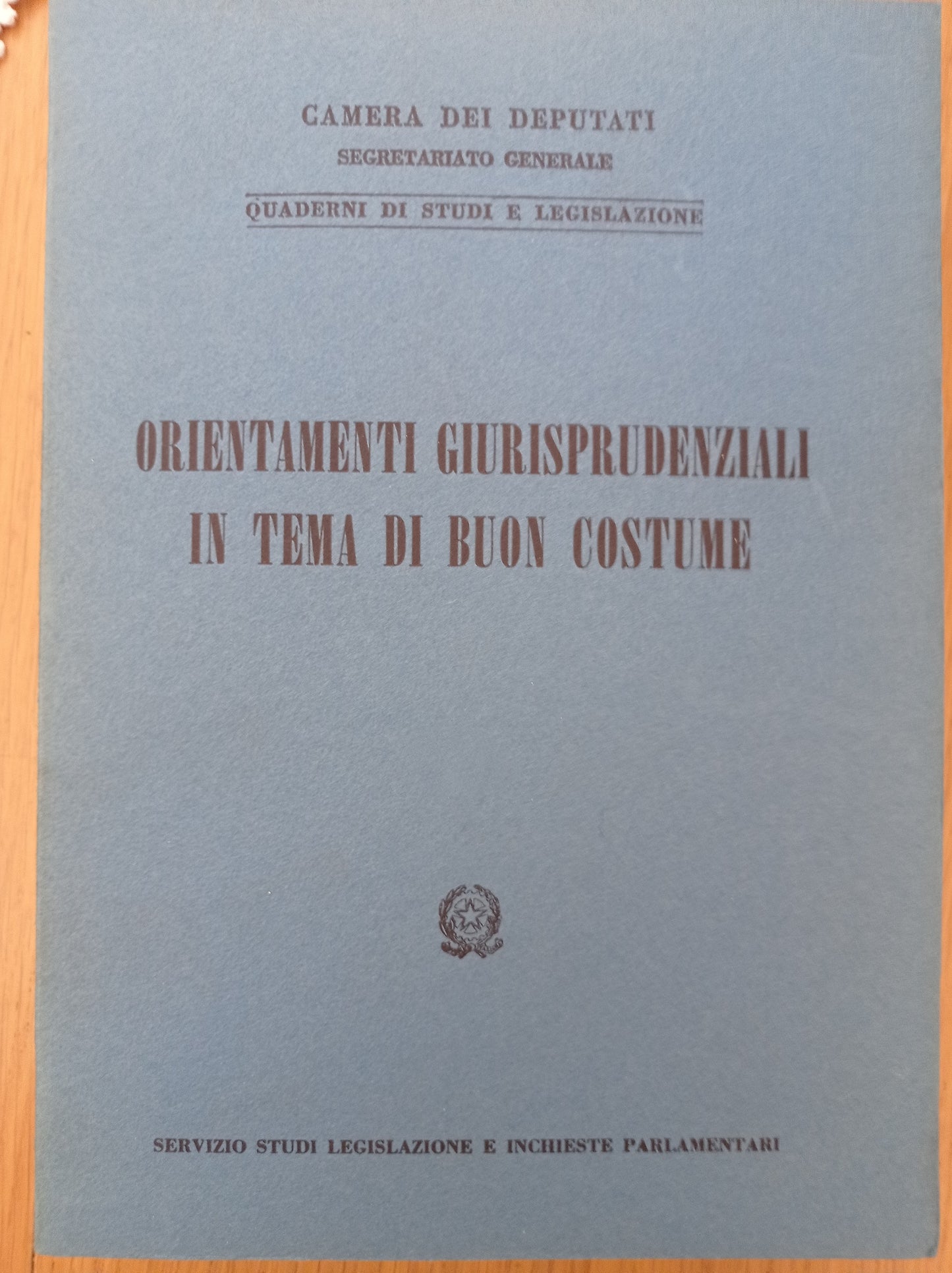 Orientamenti giurisprudenziali in tema di buon costume - copertina