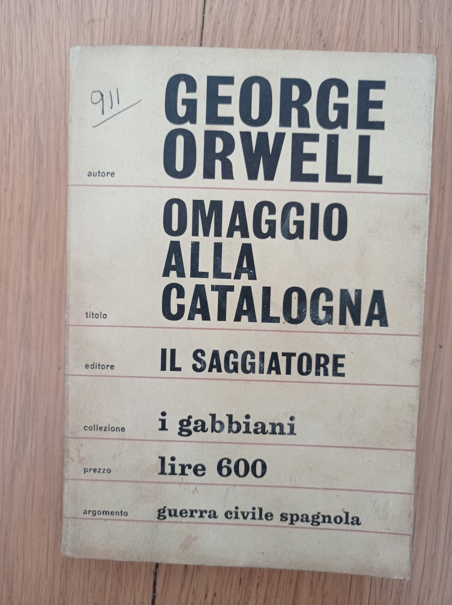 Omaggio alla Catalogna - copertina