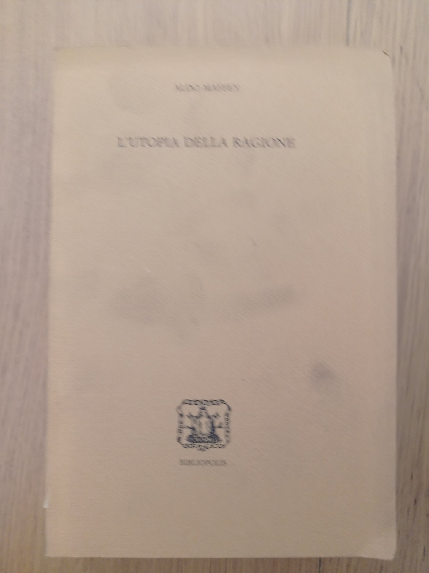 L' utopia della ragione - copertina