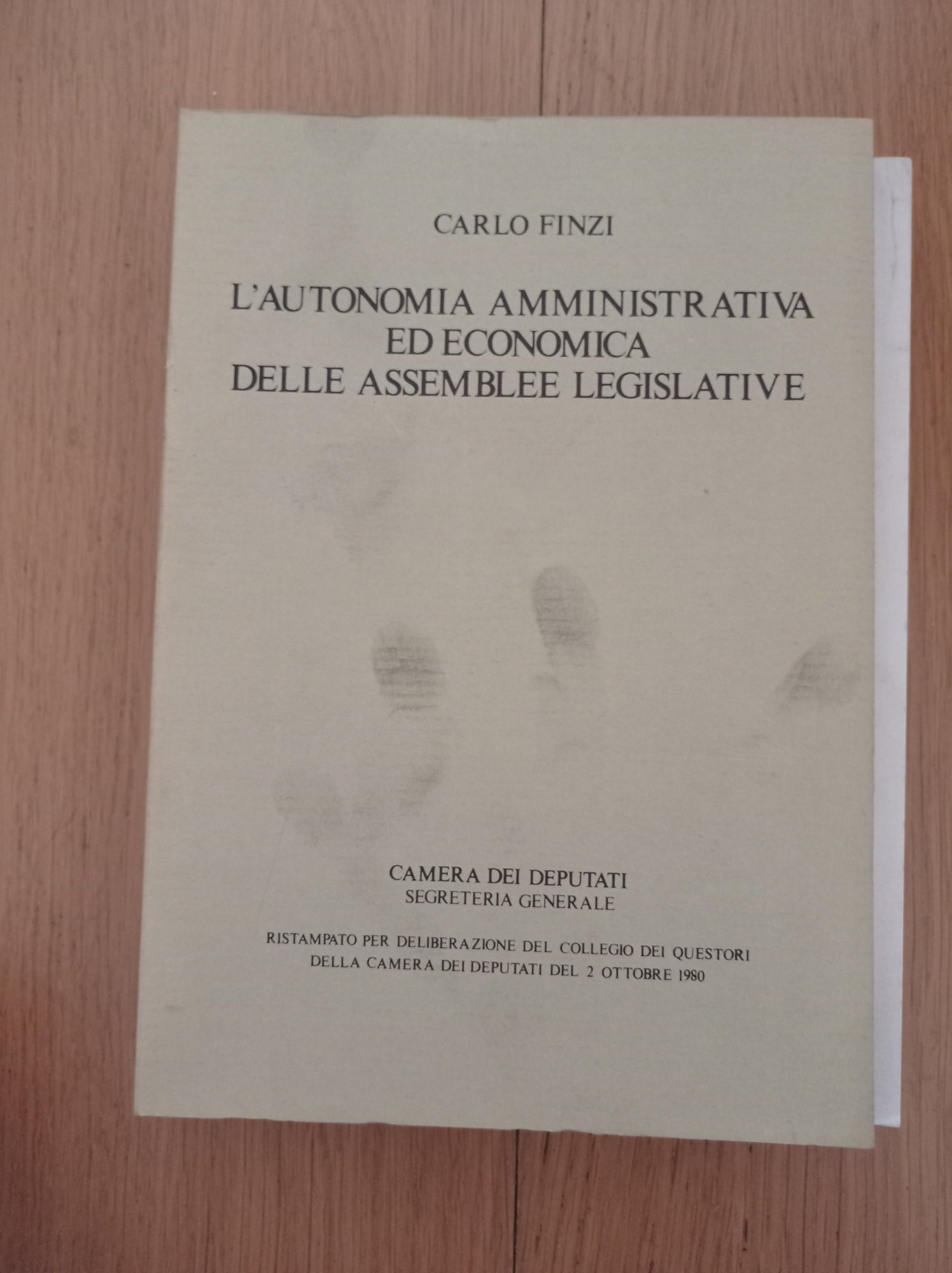 L' autonomia amministrativa ed economica delle assemblee legislative - copertina