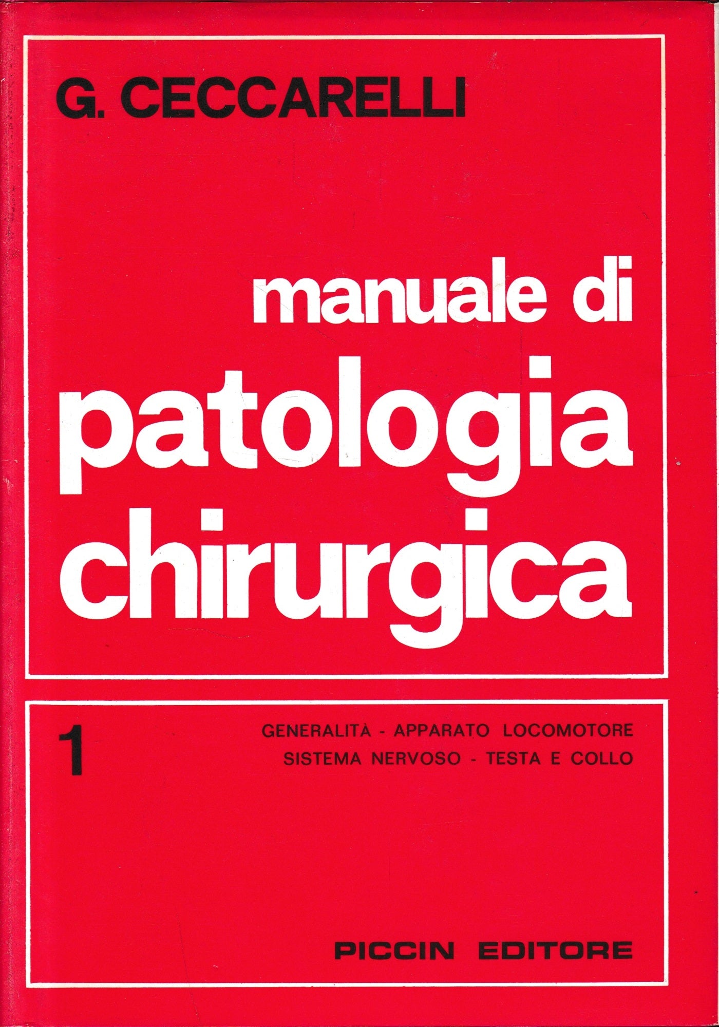 Manuale di patologia chirurgica, vol. 1° - copertina
