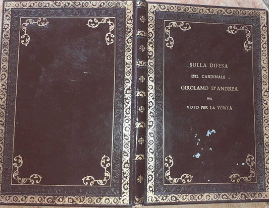 Sulla difesa del cardinale Girolamo D'Andrea nel voto per la verita'. Osservazioni d'un antico professore - copertina
