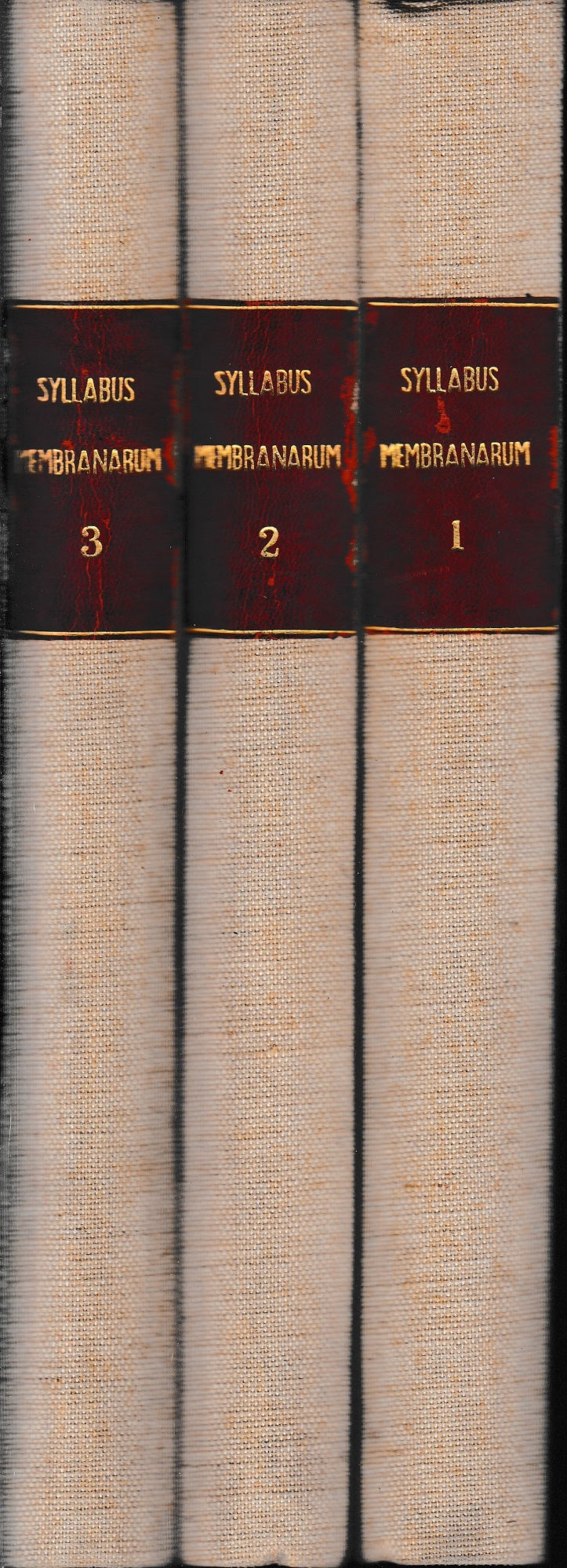 Syllabus Membranarum, tre volumi. Opera completa. Testo in Latino. - copertina