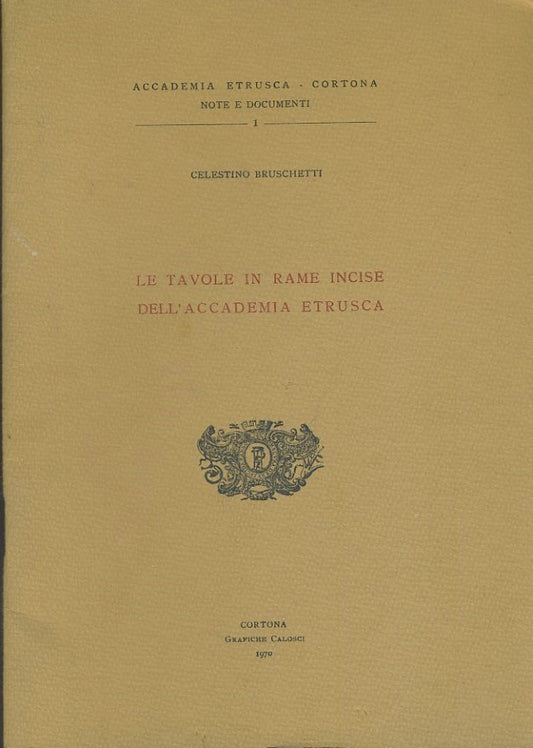 Le tavole in rame incise dell'accademia etrusca - copertina