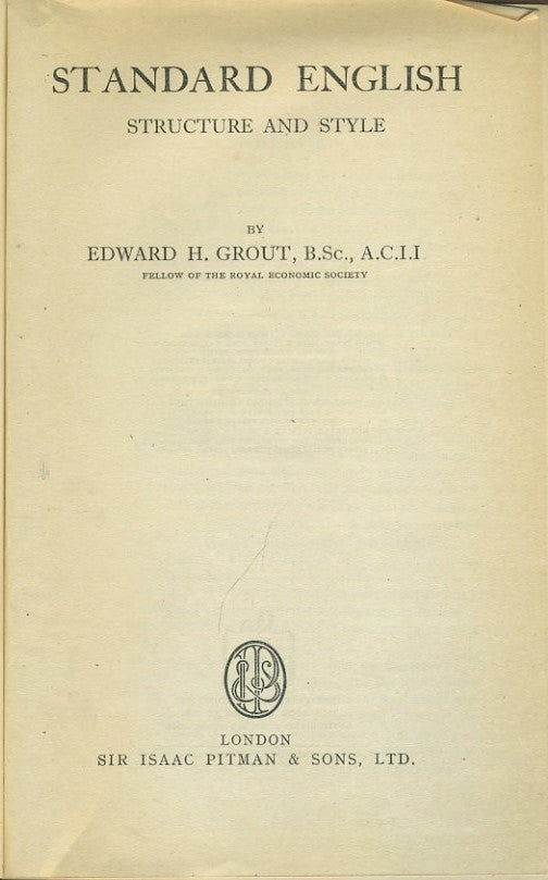 Standard english. Structure and style - copertina