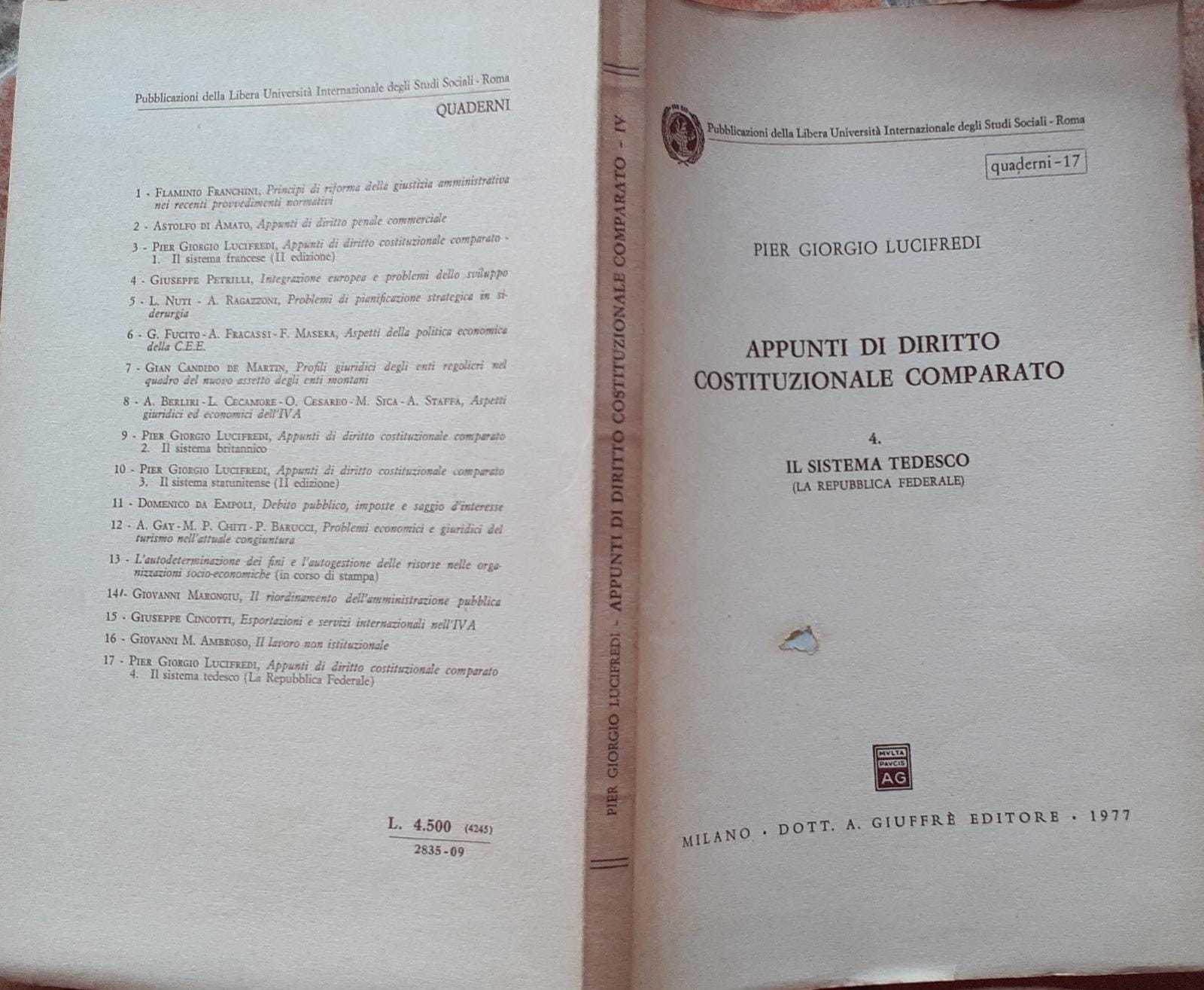 Appunti di diritto costituzionale comparato. 1-Il sistema francese - copertina
