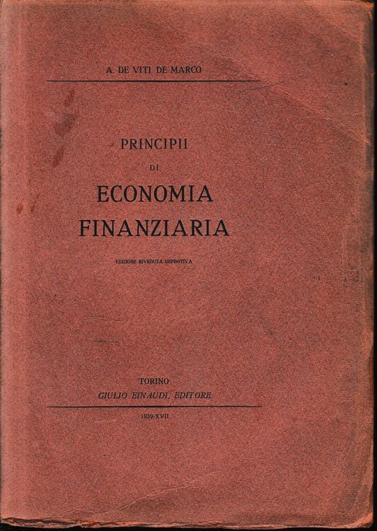 Principii di Economia Finanziaria - copertina