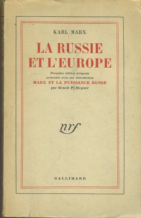La Russie et l'Europe - copertina