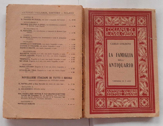 La famiglia dell'antiquario. Commedia in 3 atti - copertina